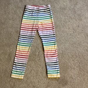 Primary Rainbow Stripe Leggings - White with Multi Stripes